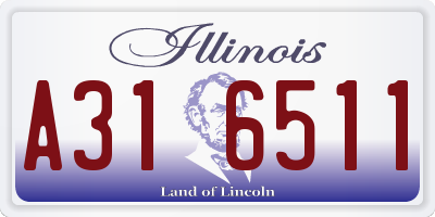 IL license plate A316511