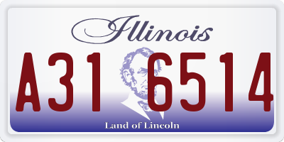 IL license plate A316514