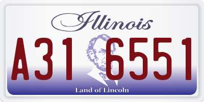 IL license plate A316551