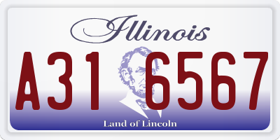 IL license plate A316567