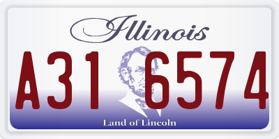 IL license plate A316574