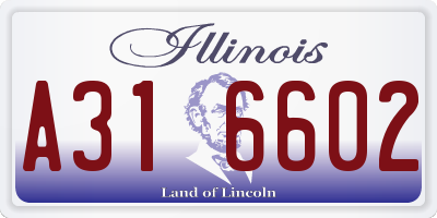 IL license plate A316602