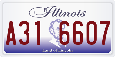 IL license plate A316607