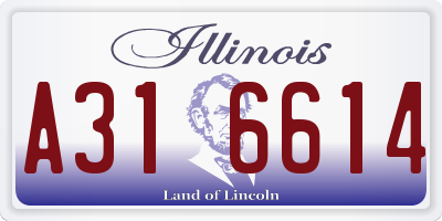IL license plate A316614