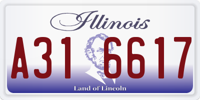 IL license plate A316617