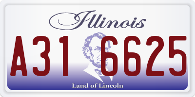 IL license plate A316625