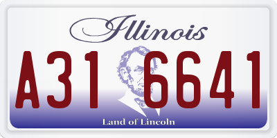 IL license plate A316641
