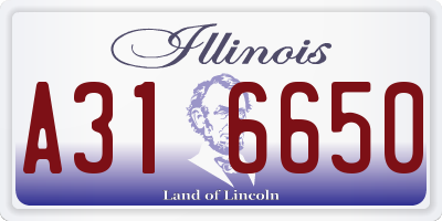 IL license plate A316650