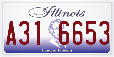 IL license plate A316653