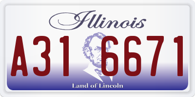IL license plate A316671