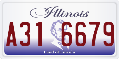 IL license plate A316679