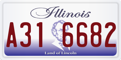 IL license plate A316682