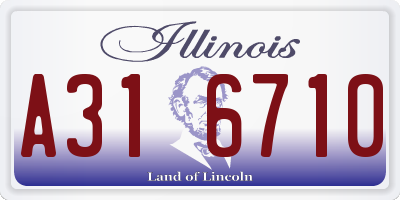 IL license plate A316710