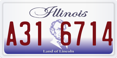 IL license plate A316714