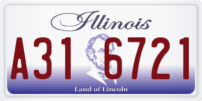 IL license plate A316721