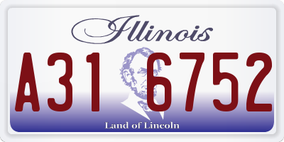 IL license plate A316752