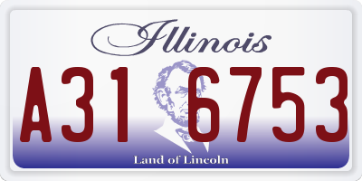 IL license plate A316753