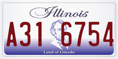 IL license plate A316754