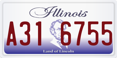 IL license plate A316755