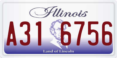 IL license plate A316756