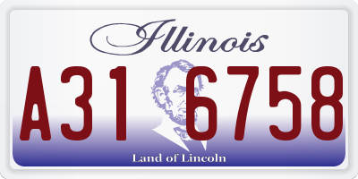 IL license plate A316758