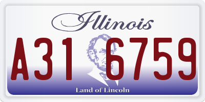 IL license plate A316759