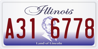 IL license plate A316778