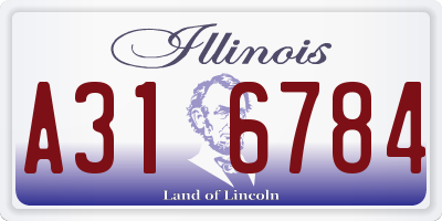 IL license plate A316784