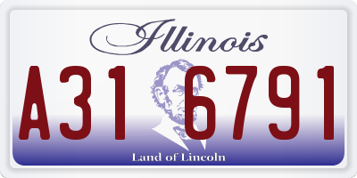 IL license plate A316791