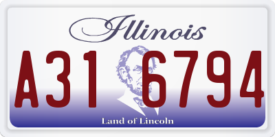 IL license plate A316794