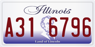IL license plate A316796