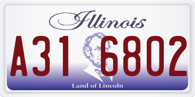 IL license plate A316802
