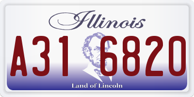 IL license plate A316820