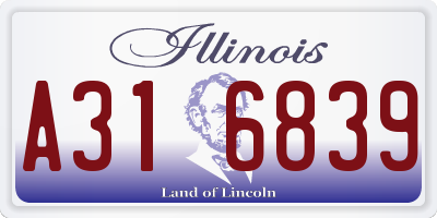 IL license plate A316839
