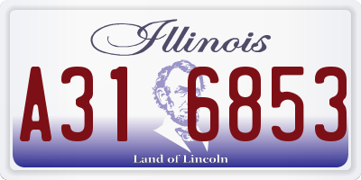 IL license plate A316853