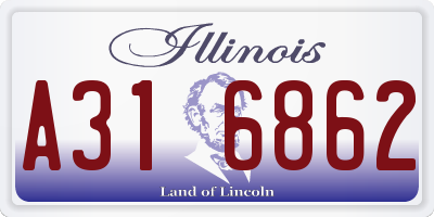 IL license plate A316862