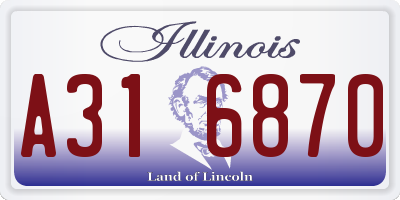IL license plate A316870