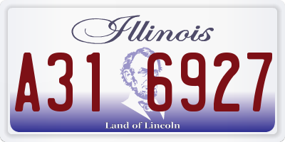 IL license plate A316927