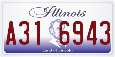IL license plate A316943