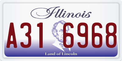 IL license plate A316968