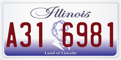 IL license plate A316981