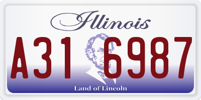 IL license plate A316987