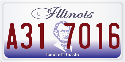 IL license plate A317016