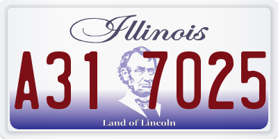 IL license plate A317025
