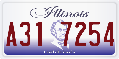 IL license plate A317254