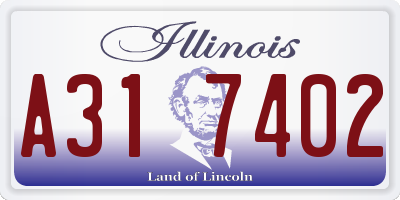 IL license plate A317402