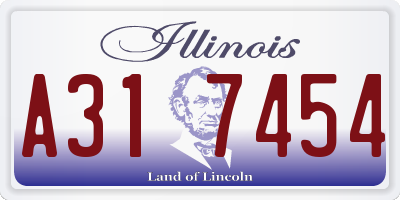 IL license plate A317454