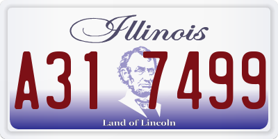 IL license plate A317499