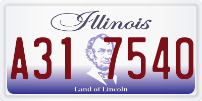 IL license plate A317540