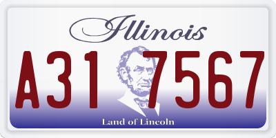 IL license plate A317567